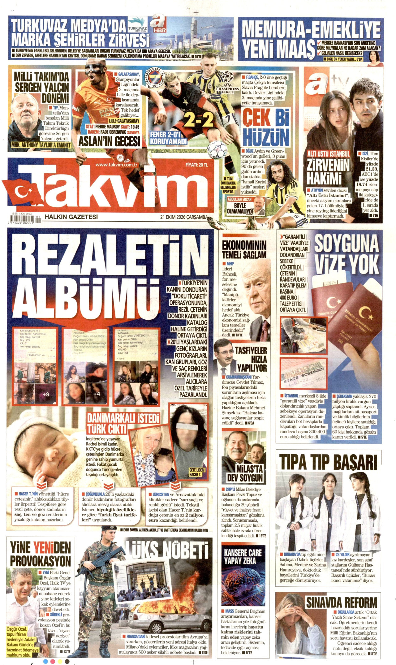 Takvim Gazetesi gazetesi manşeti